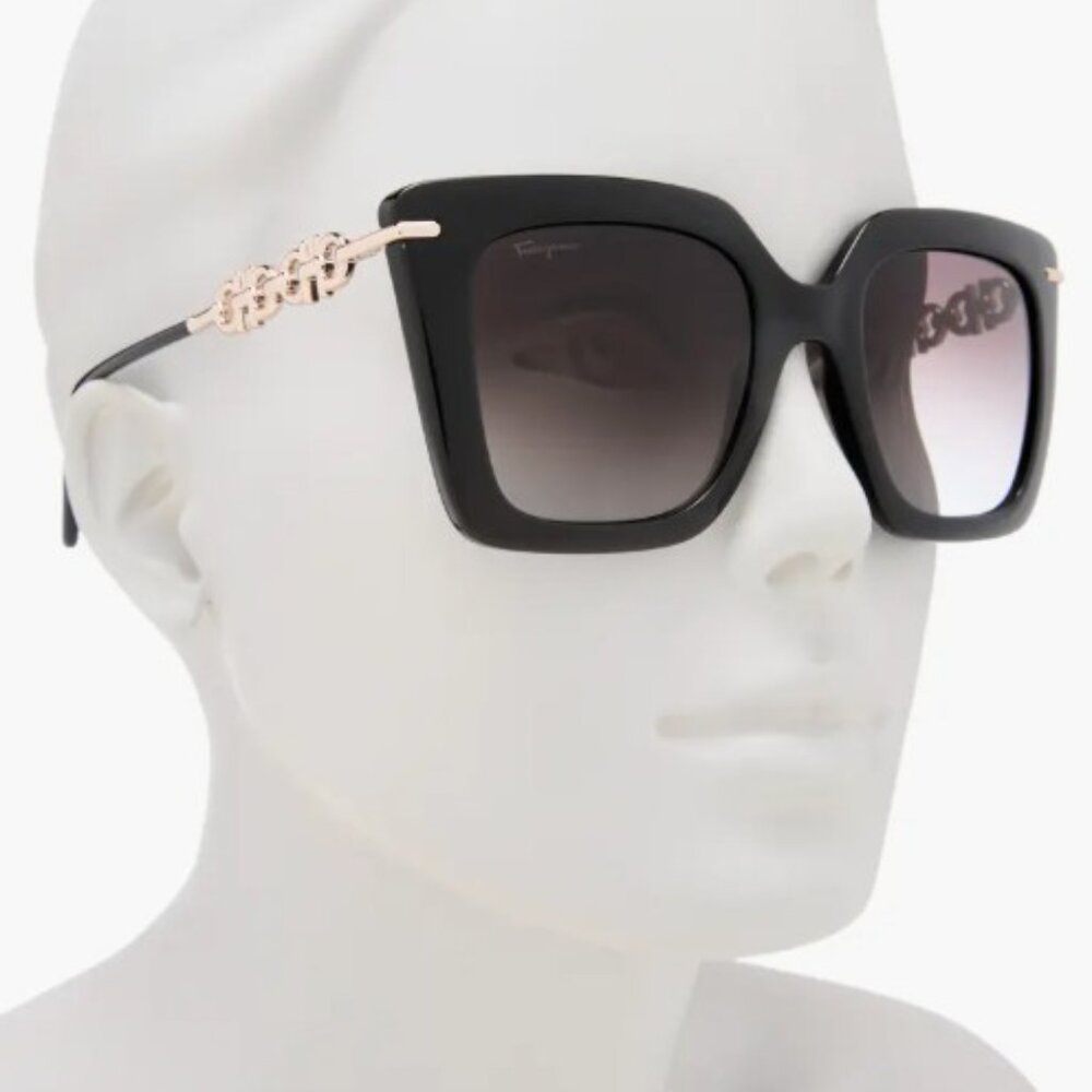 Ferragamo Gancini Rectangular Sunglasses